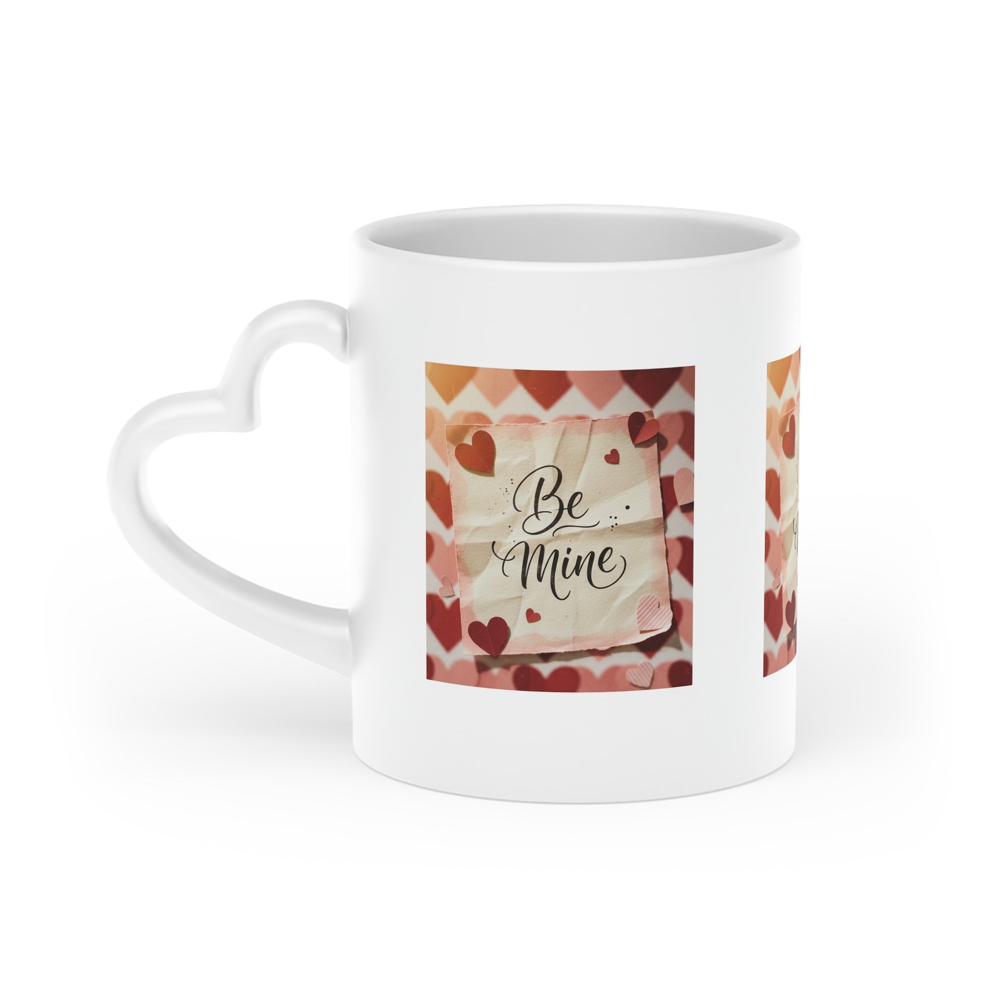 Be Mine Heart Pattern Mug — Valentine’s Day Romantic Coffee Cup