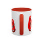 Valentine Love Coffee Mug – 'Be Mine' Red Script Accent Mug (11/15oz)