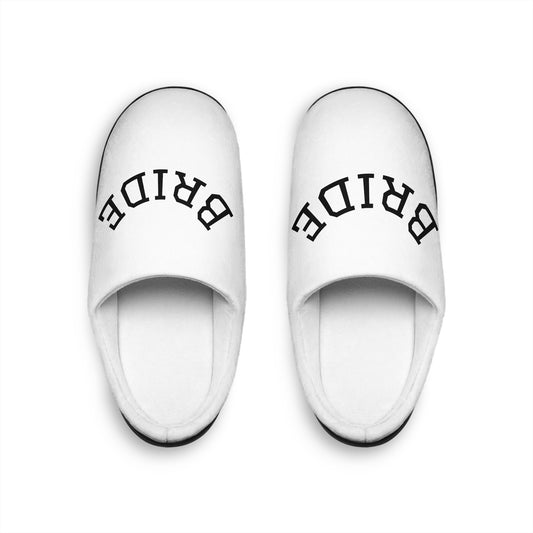 Bride Indoor Slippers — Cozy White Bridal Slippers for Bachelorette & Wedding Morning
