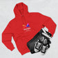 Three-Panel Fleece Hoodie — Lightweight Logo Pullover Sweatshirt