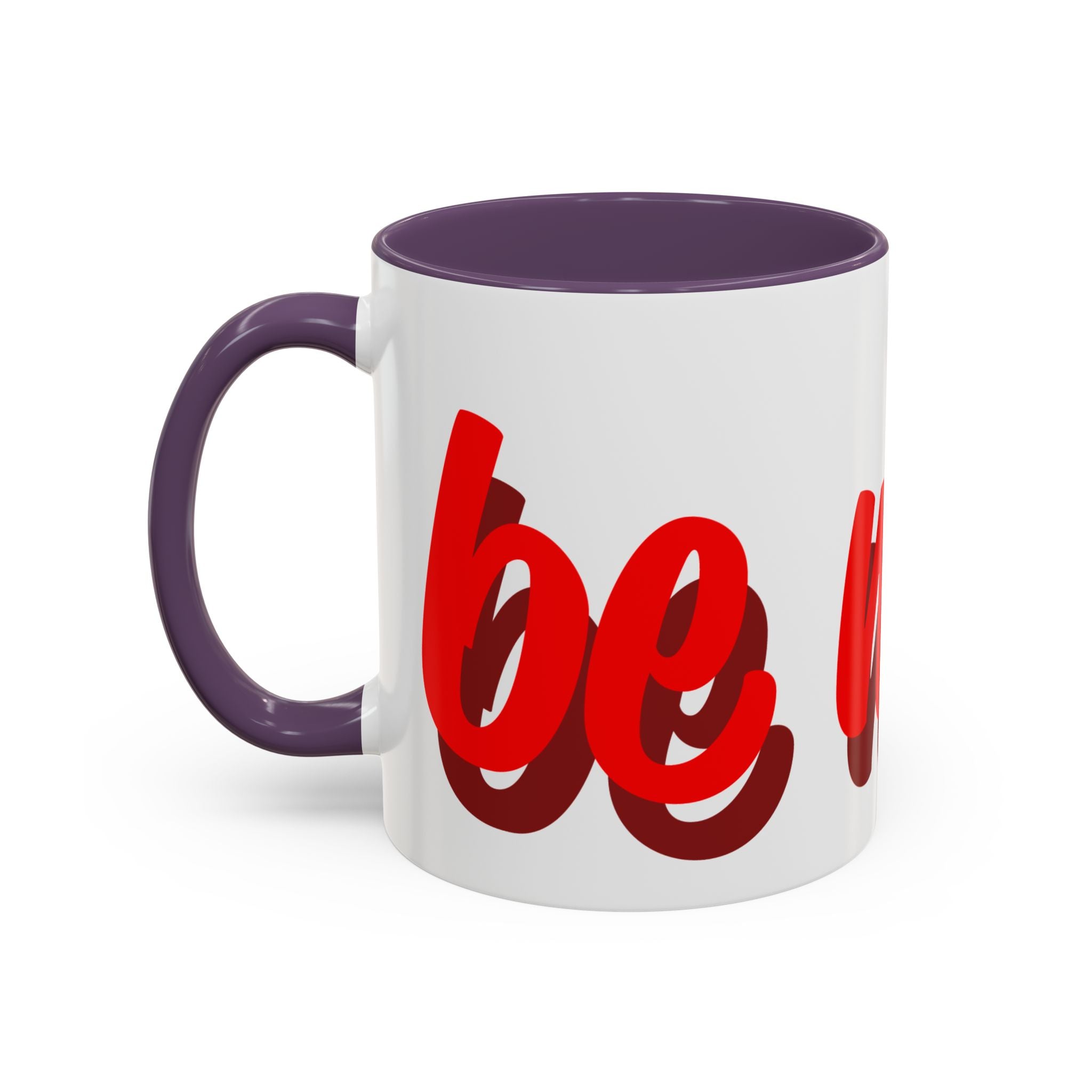 Valentine Love Coffee Mug – 'Be Mine' Red Script Accent Mug (11/15oz)