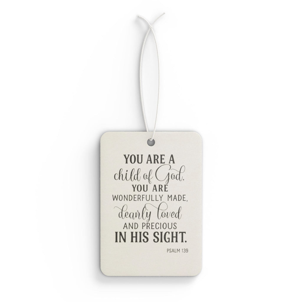 Inspirational "Child of God" Car Air Freshener — Psalm 139 Reminder