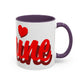 Valentine Love Coffee Mug – 'Be Mine' Red Script Accent Mug (11/15oz)