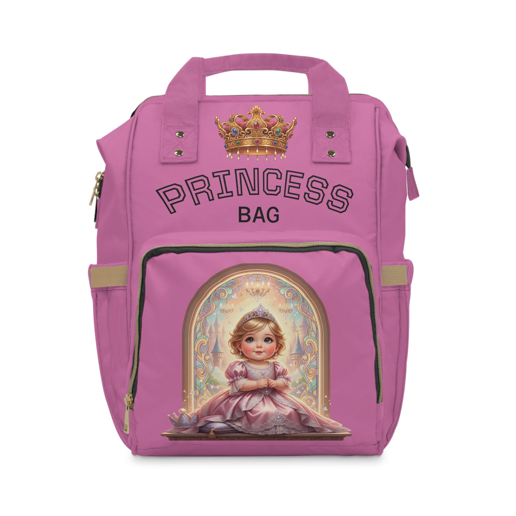 Princess Diaper Backpack – Pink Multifunctional Baby Bag with Cute Animal Design