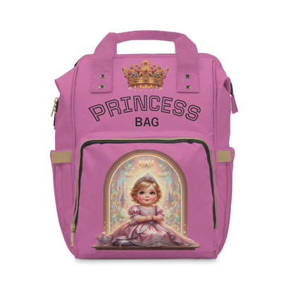 Princess Diaper Backpack – Pink Multifunctional Baby Bag with Cute Animal Design