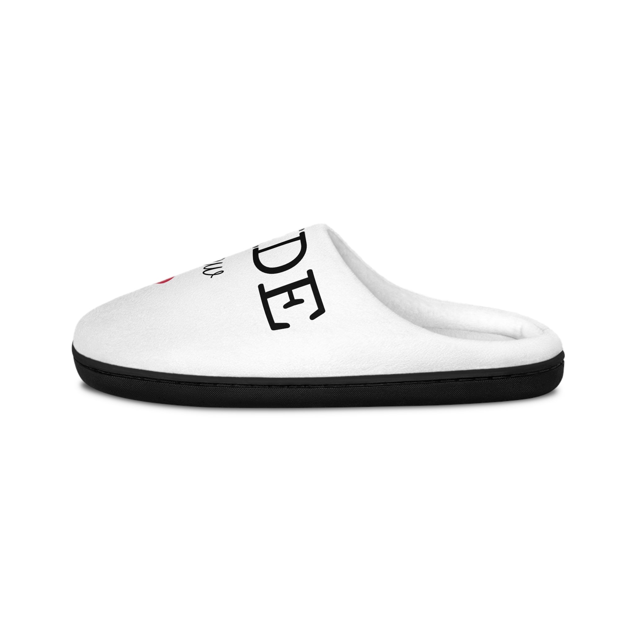 Bride Crew Slippers — Women's White Indoor Slip-On with Heart