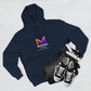 Three-Panel Fleece Hoodie — Lightweight Logo Pullover Sweatshirt