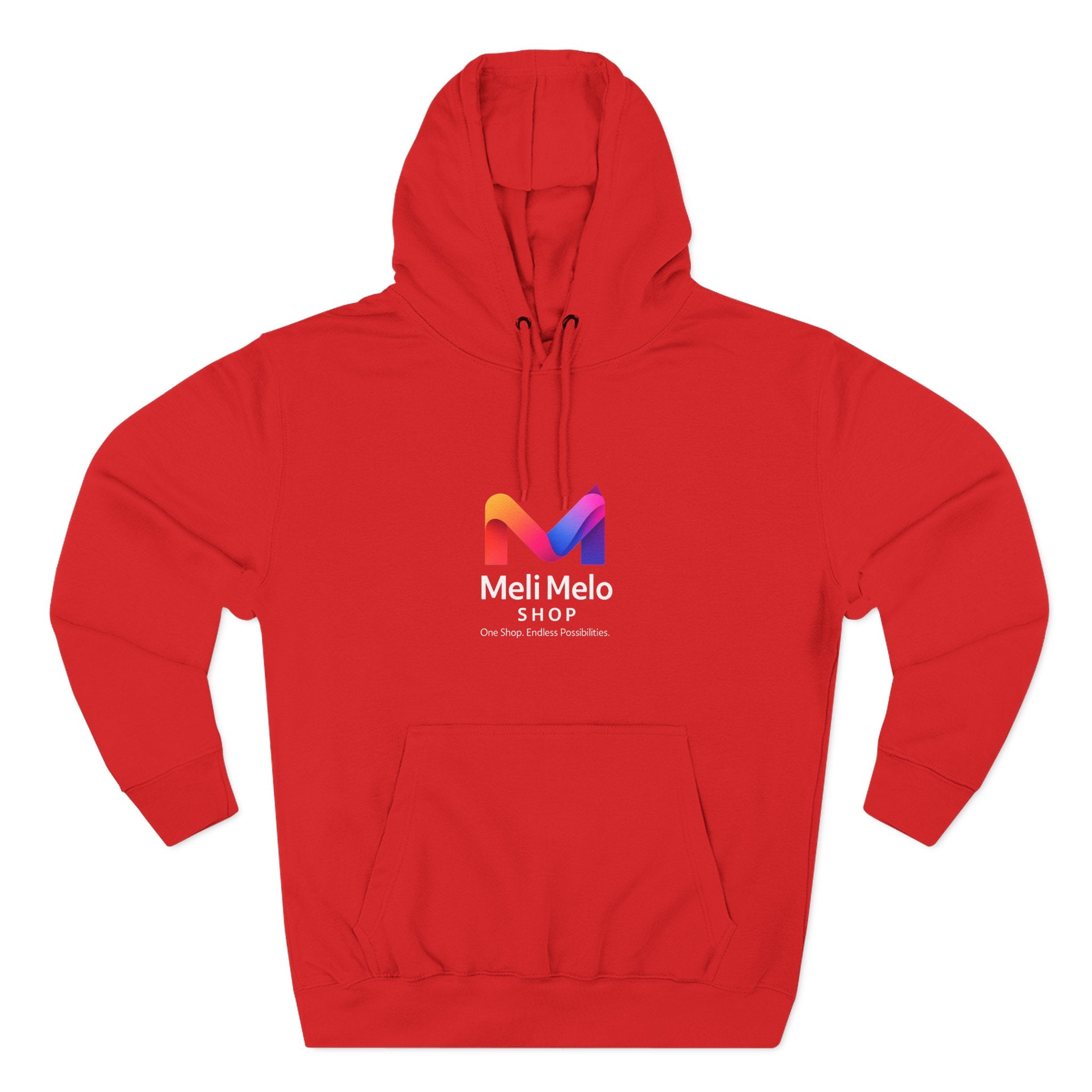 Three-Panel Fleece Hoodie — Lightweight Logo Pullover Sweatshirt