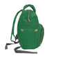 Diaper Backpack — Green Baby Patch Organizer with Bottle & Stroller Pockets